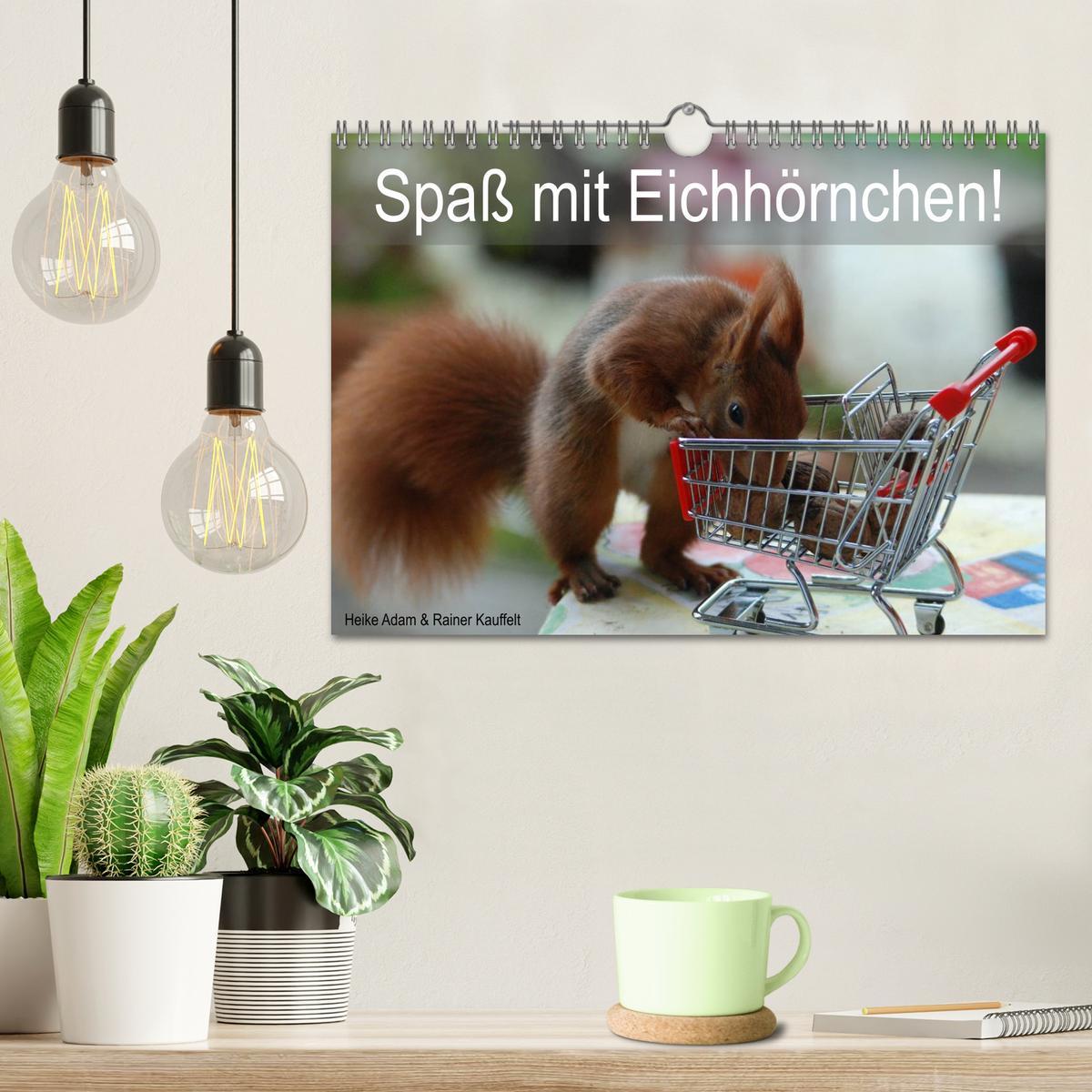 Beispielinhalt (Bild) Spaß mit Eichhörnchen! (Wandkalender 2026 DIN A4 quer), CALVENDO Monatskalender