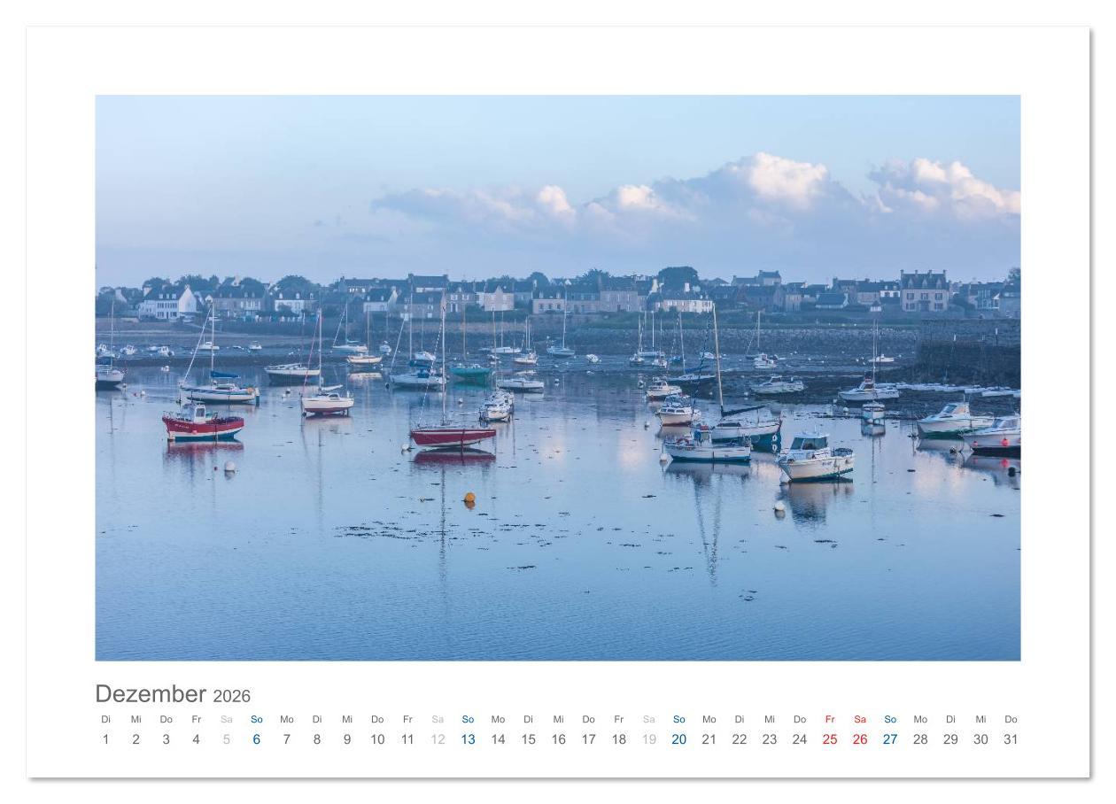 Beispielinhalt (Bild) Bretagne - Zauber der Côte de Granit Rose (Wandkalender 2026 DIN A3 quer), CALVENDO Monatskalender