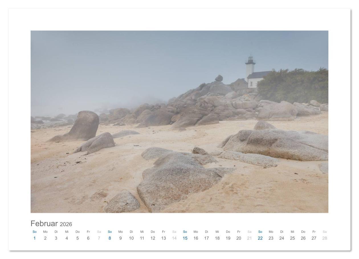 Beispielinhalt (Bild) Bretagne - Zauber der Côte de Granit Rose (Wandkalender 2026 DIN A3 quer), CALVENDO Monatskalender