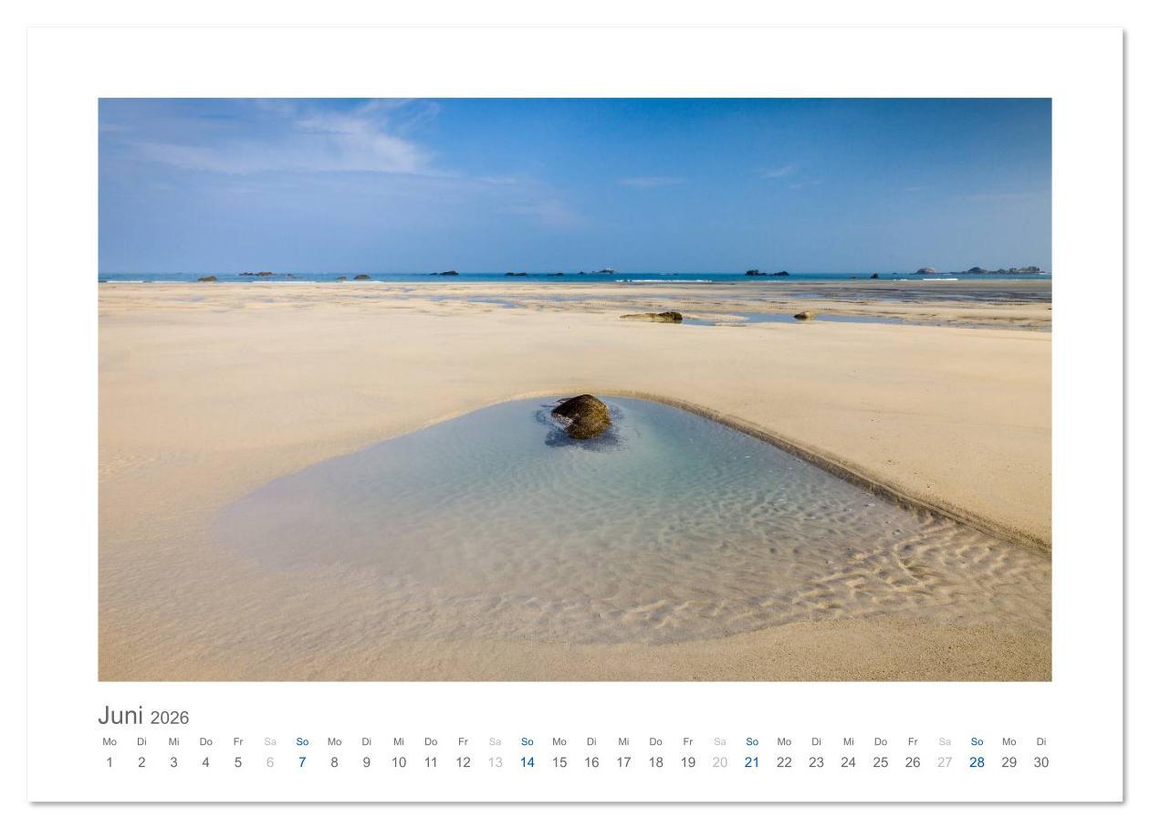 Beispielinhalt (Bild) Bretagne - Zauber der Côte de Granit Rose (Wandkalender 2026 DIN A3 quer), CALVENDO Monatskalender