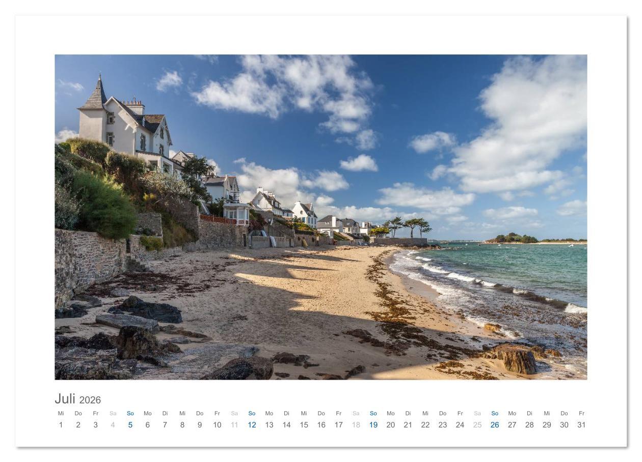 Beispielinhalt (Bild) Bretagne - Zauber der Côte de Granit Rose (Wandkalender 2026 DIN A3 quer), CALVENDO Monatskalender