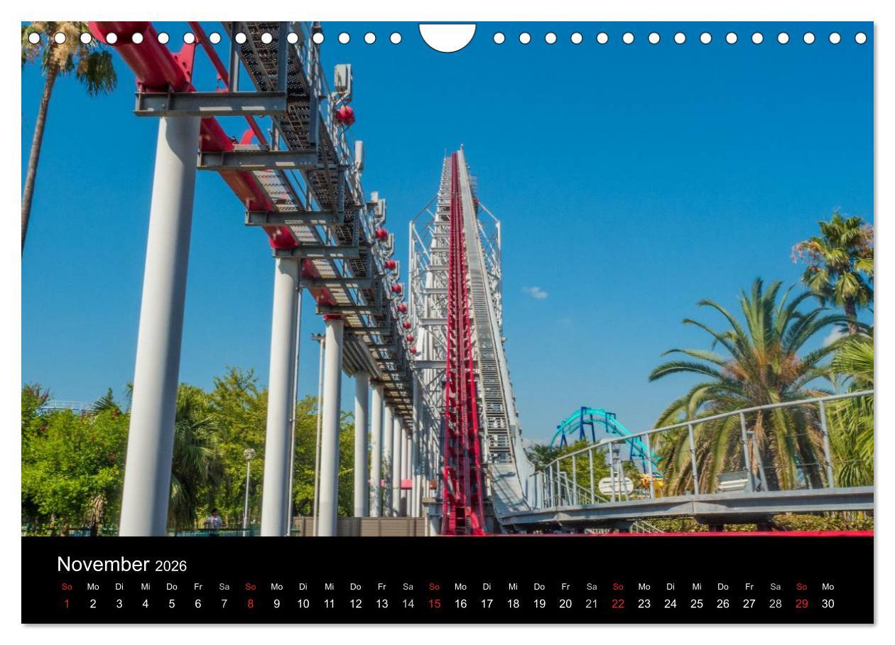 Beispielinhalt (Bild) Made for Fear - Der Achterbahnkalender (Wandkalender 2026 DIN A4 quer), CALVENDO Monatskalender