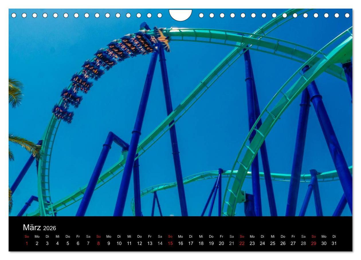 Beispielinhalt (Bild) Made for Fear - Der Achterbahnkalender (Wandkalender 2026 DIN A4 quer), CALVENDO Monatskalender