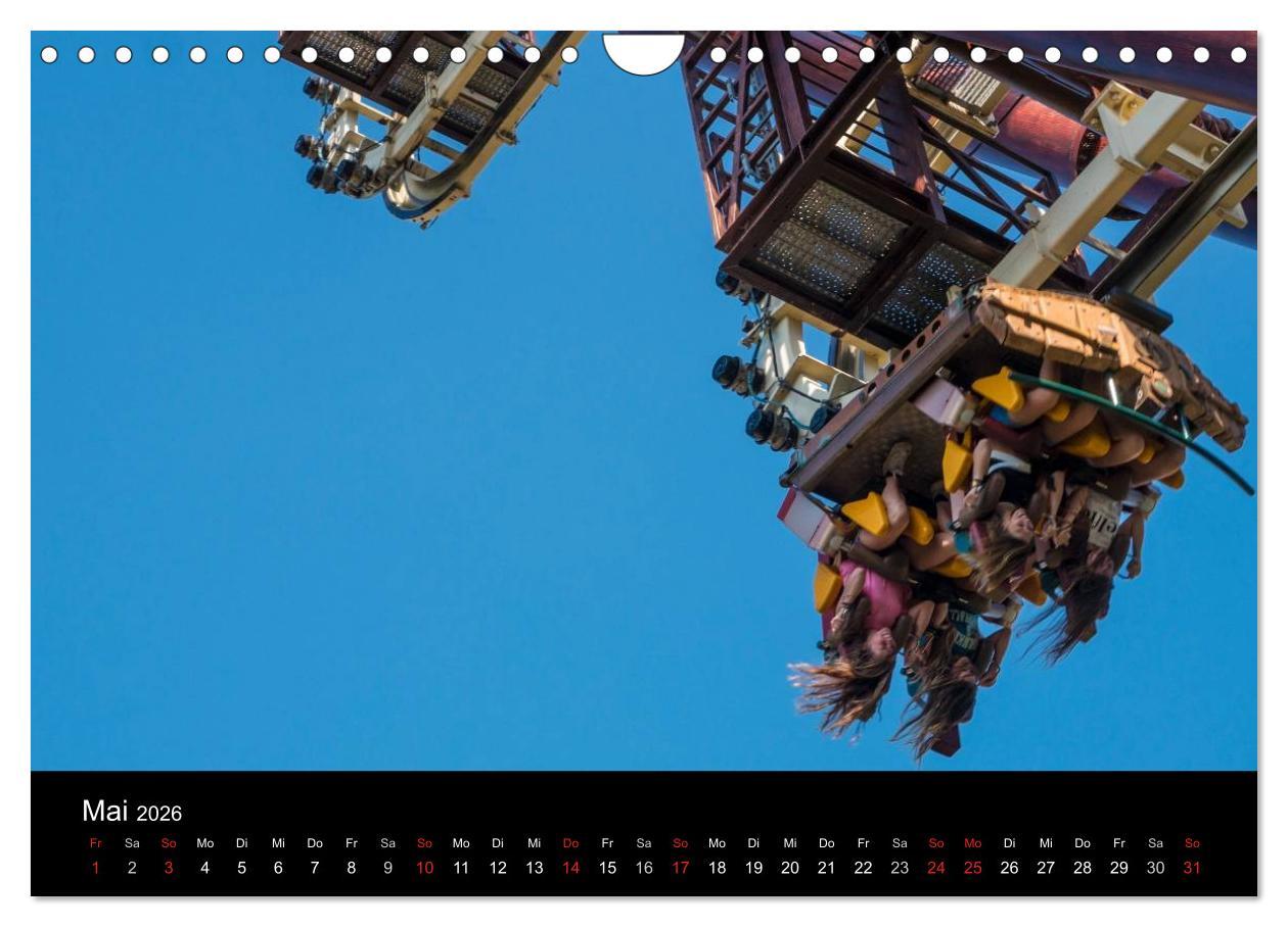 Beispielinhalt (Bild) Made for Fear - Der Achterbahnkalender (Wandkalender 2026 DIN A4 quer), CALVENDO Monatskalender