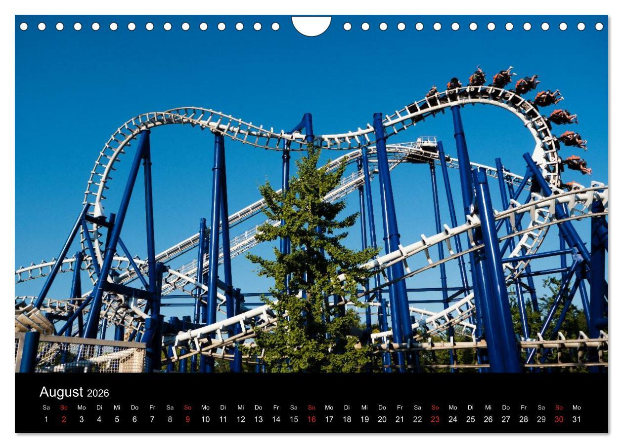 Beispielinhalt (Bild) Made for Fear - Der Achterbahnkalender (Wandkalender 2026 DIN A4 quer), CALVENDO Monatskalender