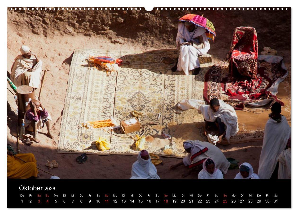 Beispielinhalt (Bild) Äthiopien - kulturelle Höhepunkte im orthdoxen Norden (Wandkalender 2026 DIN A2 quer), CALVENDO Monatskalender