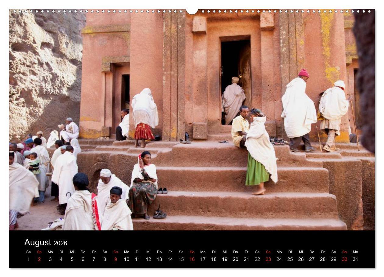 Beispielinhalt (Bild) Äthiopien - kulturelle Höhepunkte im orthdoxen Norden (Wandkalender 2026 DIN A2 quer), CALVENDO Monatskalender
