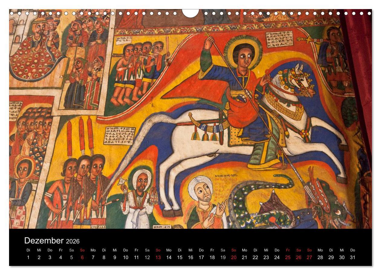 Beispielinhalt (Bild) Äthiopien - kulturelle Höhepunkte im orthdoxen Norden (Wandkalender 2026 DIN A3 quer), CALVENDO Monatskalender