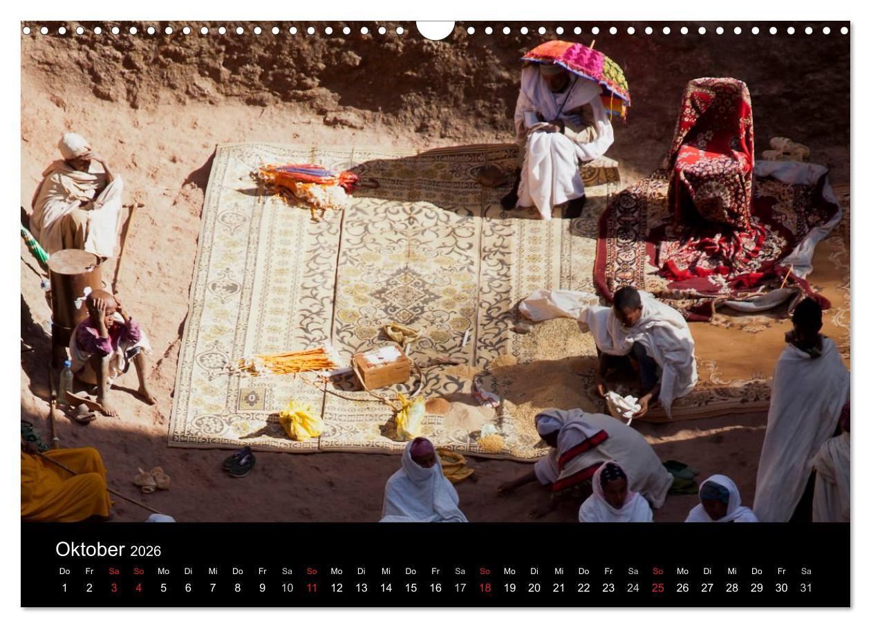 Beispielinhalt (Bild) Äthiopien - kulturelle Höhepunkte im orthdoxen Norden (Wandkalender 2026 DIN A3 quer), CALVENDO Monatskalender