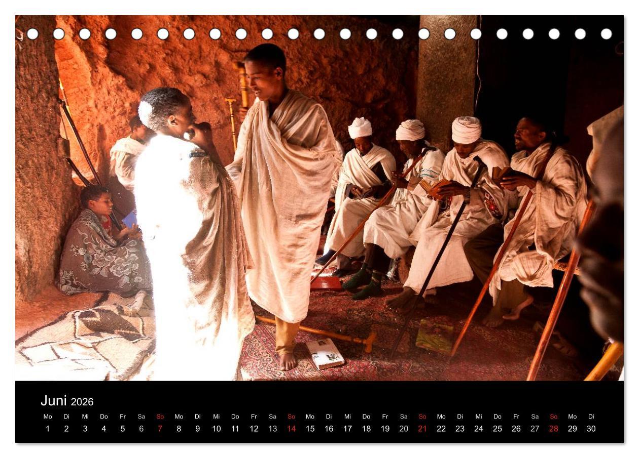 Beispielinhalt (Bild) Äthiopien - kulturelle Höhepunkte im orthdoxen Norden (Tischkalender 2026 DIN A5 quer), CALVENDO Monatskalender
