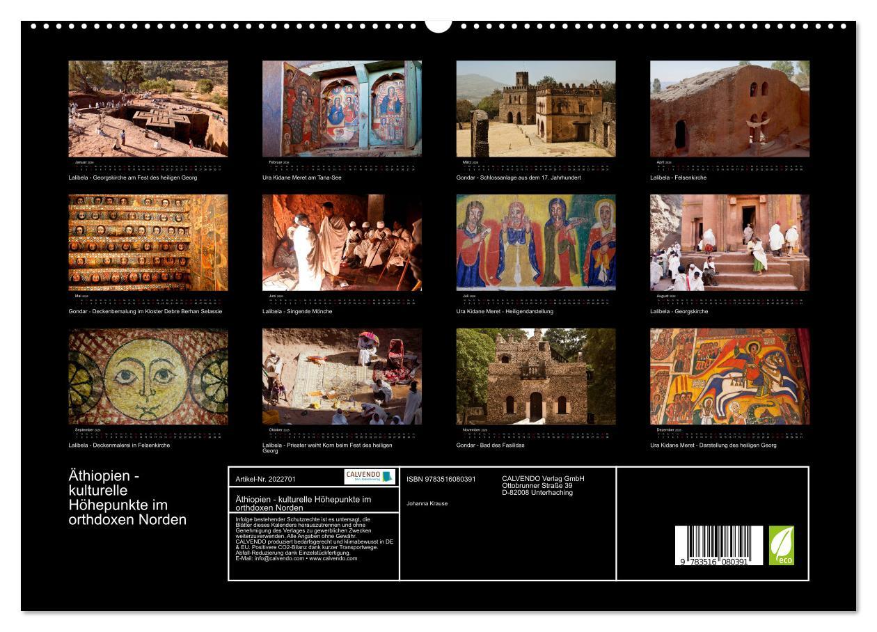 Beispielinhalt (Bild) Äthiopien - kulturelle Höhepunkte im orthdoxen Norden (hochwertiger Premium Wandkalender 2026 DIN A2 quer), Kunstdruck in Hochglanz