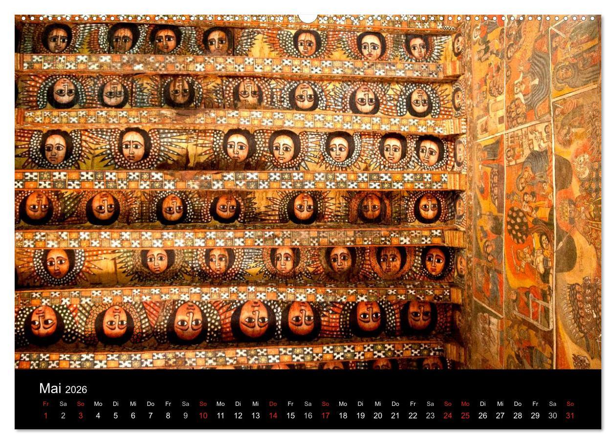 Beispielinhalt (Bild) Äthiopien - kulturelle Höhepunkte im orthdoxen Norden (hochwertiger Premium Wandkalender 2026 DIN A2 quer), Kunstdruck in Hochglanz