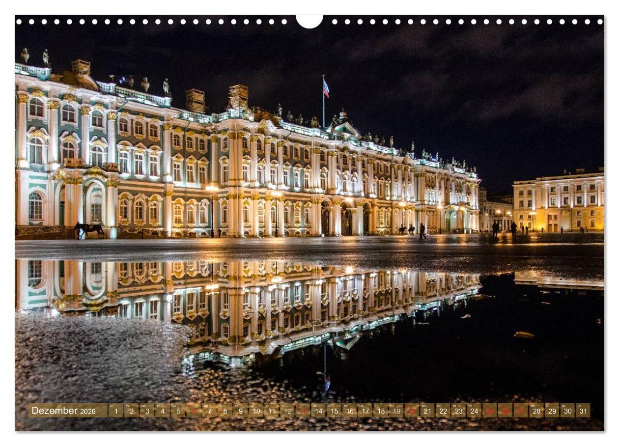 Beispielinhalt (Bild) St. Petersburg - Alles Gold was glänzt (Wandkalender 2026 DIN A3 quer), CALVENDO Monatskalender