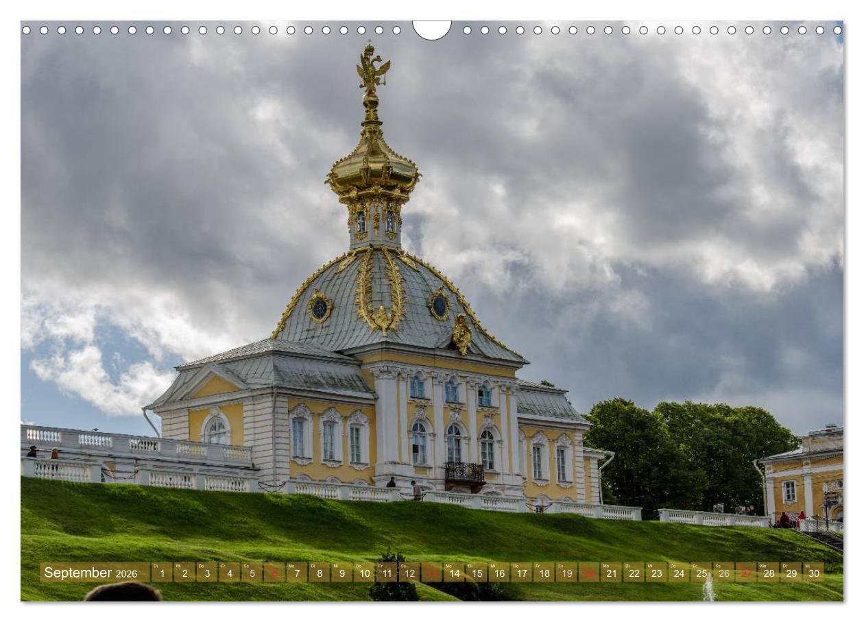 Beispielinhalt (Bild) St. Petersburg - Alles Gold was glänzt (Wandkalender 2026 DIN A3 quer), CALVENDO Monatskalender