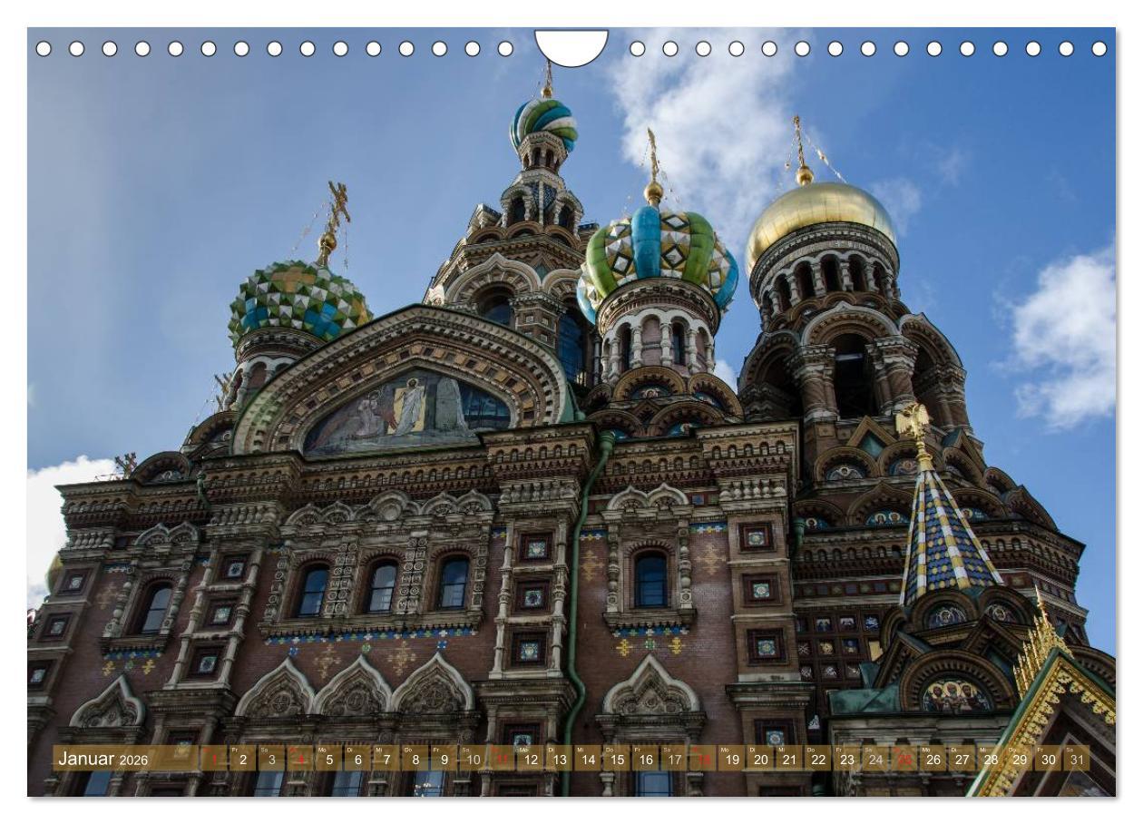 Beispielinhalt (Bild) St. Petersburg - Alles Gold was glänzt (Wandkalender 2026 DIN A4 quer), CALVENDO Monatskalender