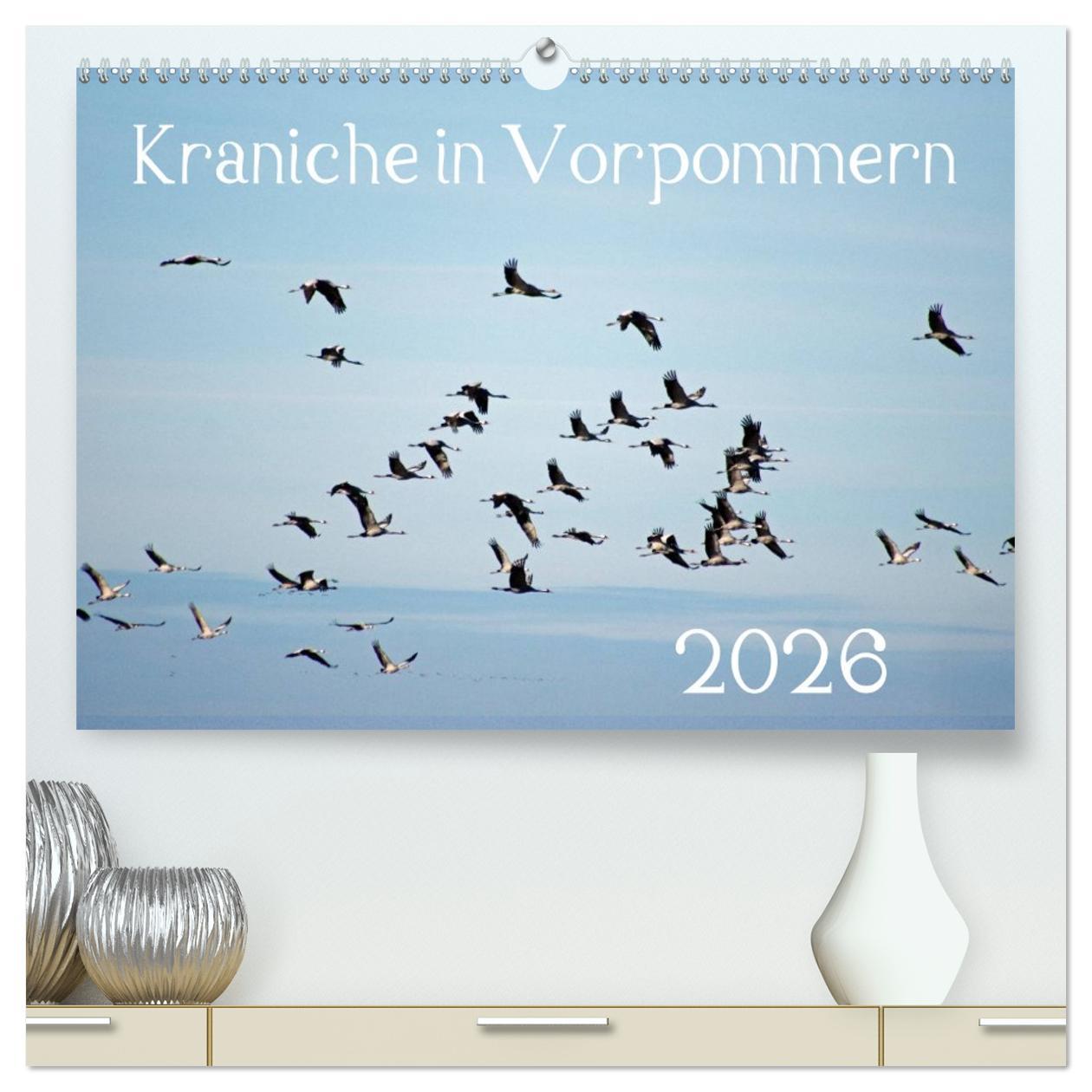 Vorderes Coverbild Kraniche in Vorpommern (hochwertiger Premium Wandkalender 2026 DIN A2 quer), Kunstdruck in Hochglanz
