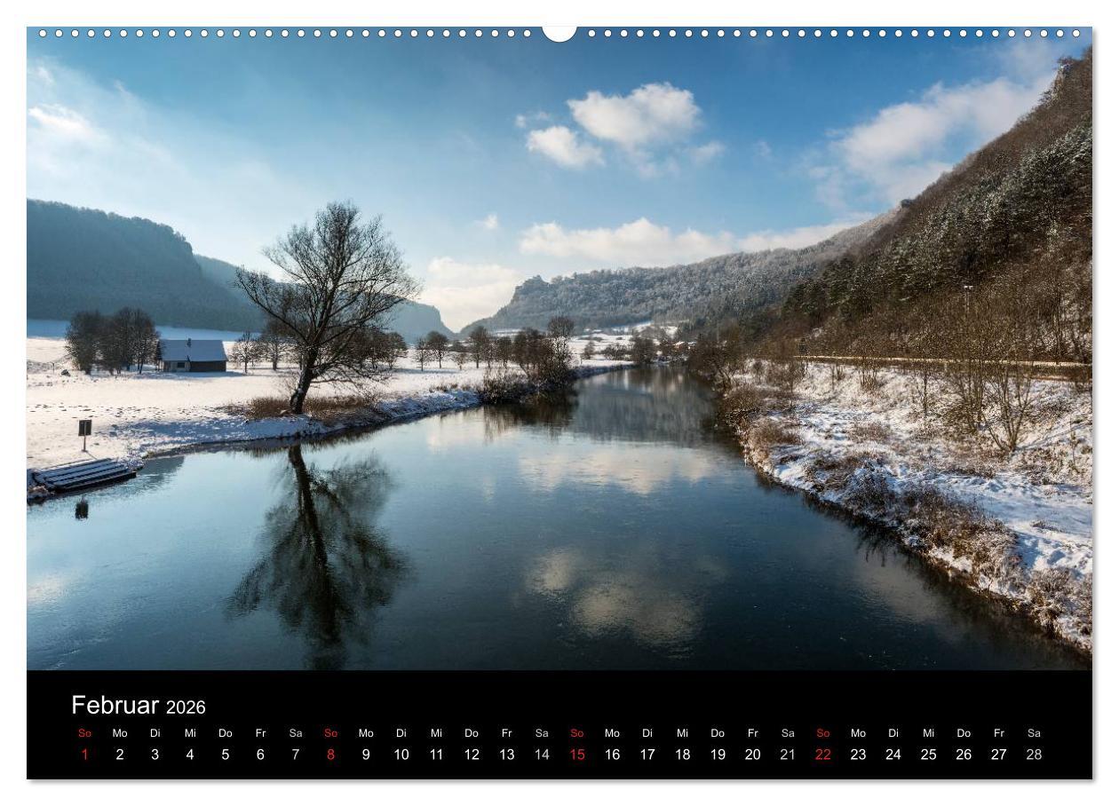 Beispielinhalt (Bild) Das Donautal - Wanderparadies auf der Schwäbischen Alb (hochwertiger Premium Wandkalender 2026 DIN A2 quer), Kunstdruck in Hochglanz