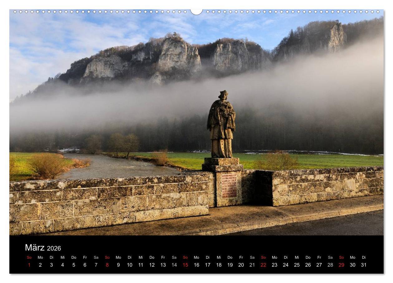 Beispielinhalt (Bild) Das Donautal - Wanderparadies auf der Schwäbischen Alb (hochwertiger Premium Wandkalender 2026 DIN A2 quer), Kunstdruck in Hochglanz