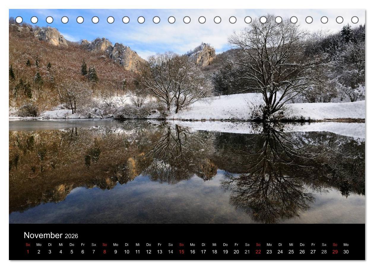 Beispielinhalt (Bild) Das Donautal - Wanderparadies auf der Schwäbischen Alb (Tischkalender 2026 DIN A5 quer), CALVENDO Monatskalender