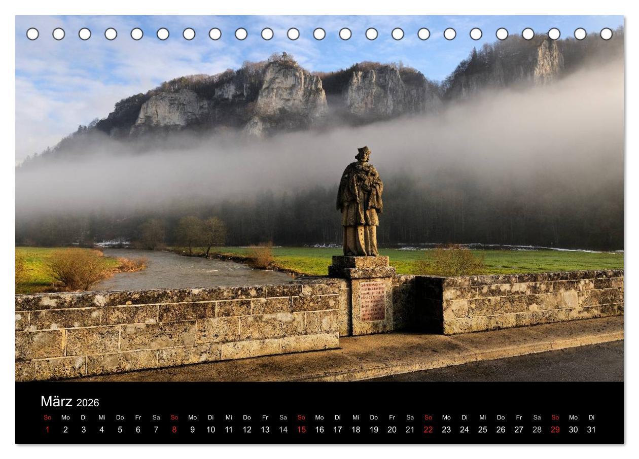 Beispielinhalt (Bild) Das Donautal - Wanderparadies auf der Schwäbischen Alb (Tischkalender 2026 DIN A5 quer), CALVENDO Monatskalender