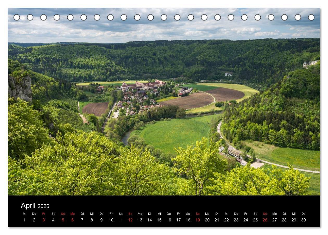 Beispielinhalt (Bild) Das Donautal - Wanderparadies auf der Schwäbischen Alb (Tischkalender 2026 DIN A5 quer), CALVENDO Monatskalender