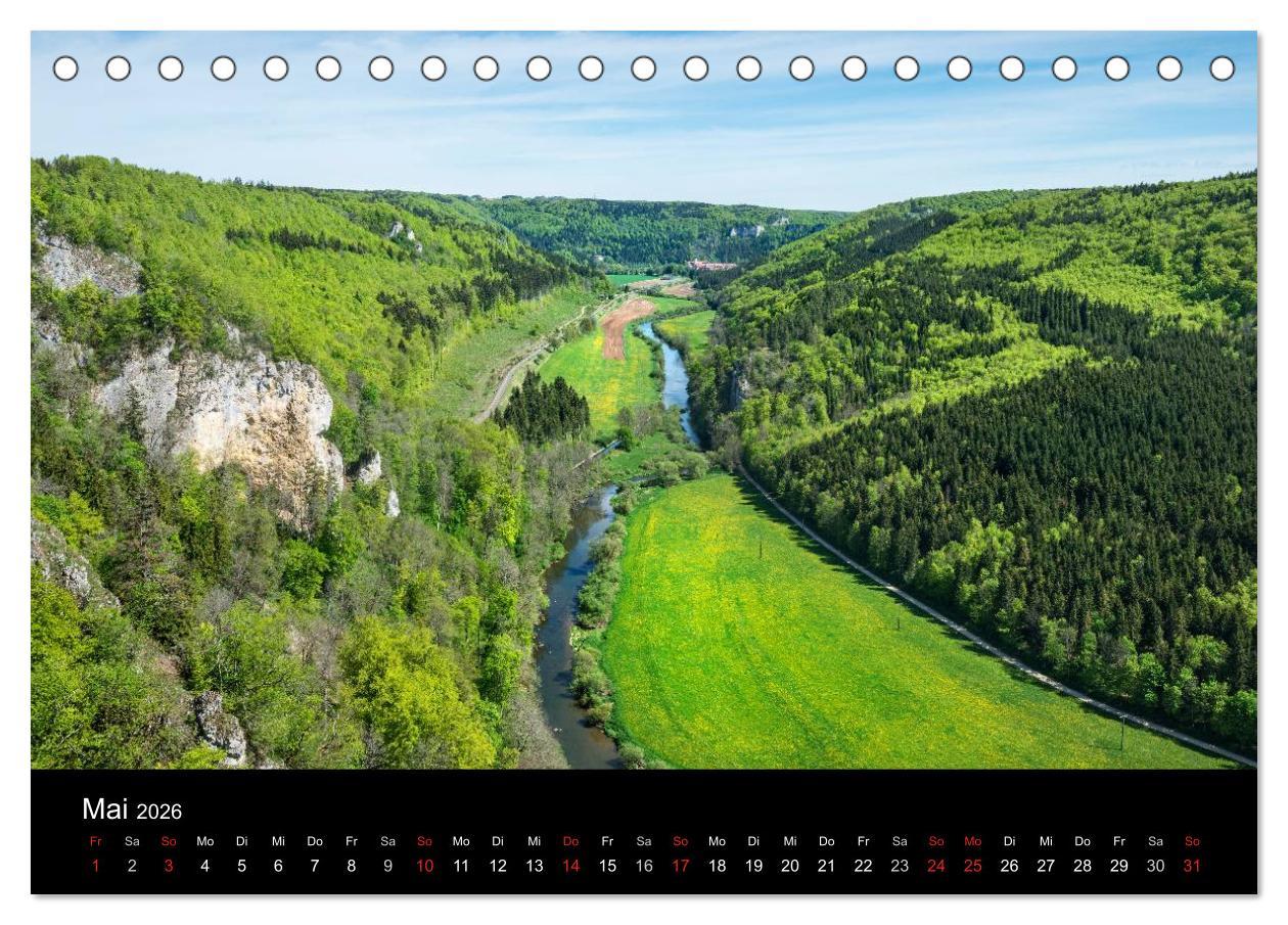 Beispielinhalt (Bild) Das Donautal - Wanderparadies auf der Schwäbischen Alb (Tischkalender 2026 DIN A5 quer), CALVENDO Monatskalender