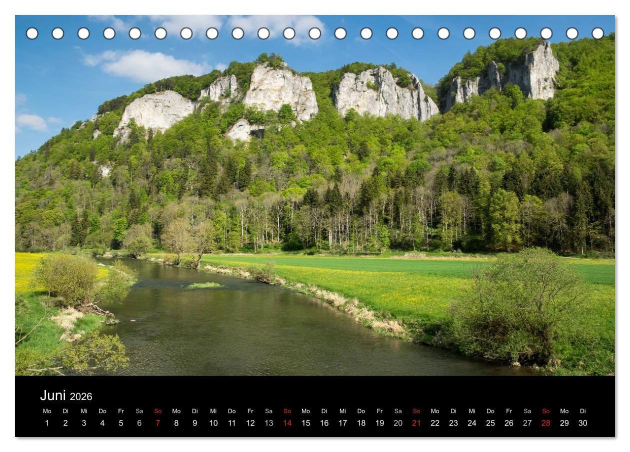 Beispielinhalt (Bild) Das Donautal - Wanderparadies auf der Schwäbischen Alb (Tischkalender 2026 DIN A5 quer), CALVENDO Monatskalender
