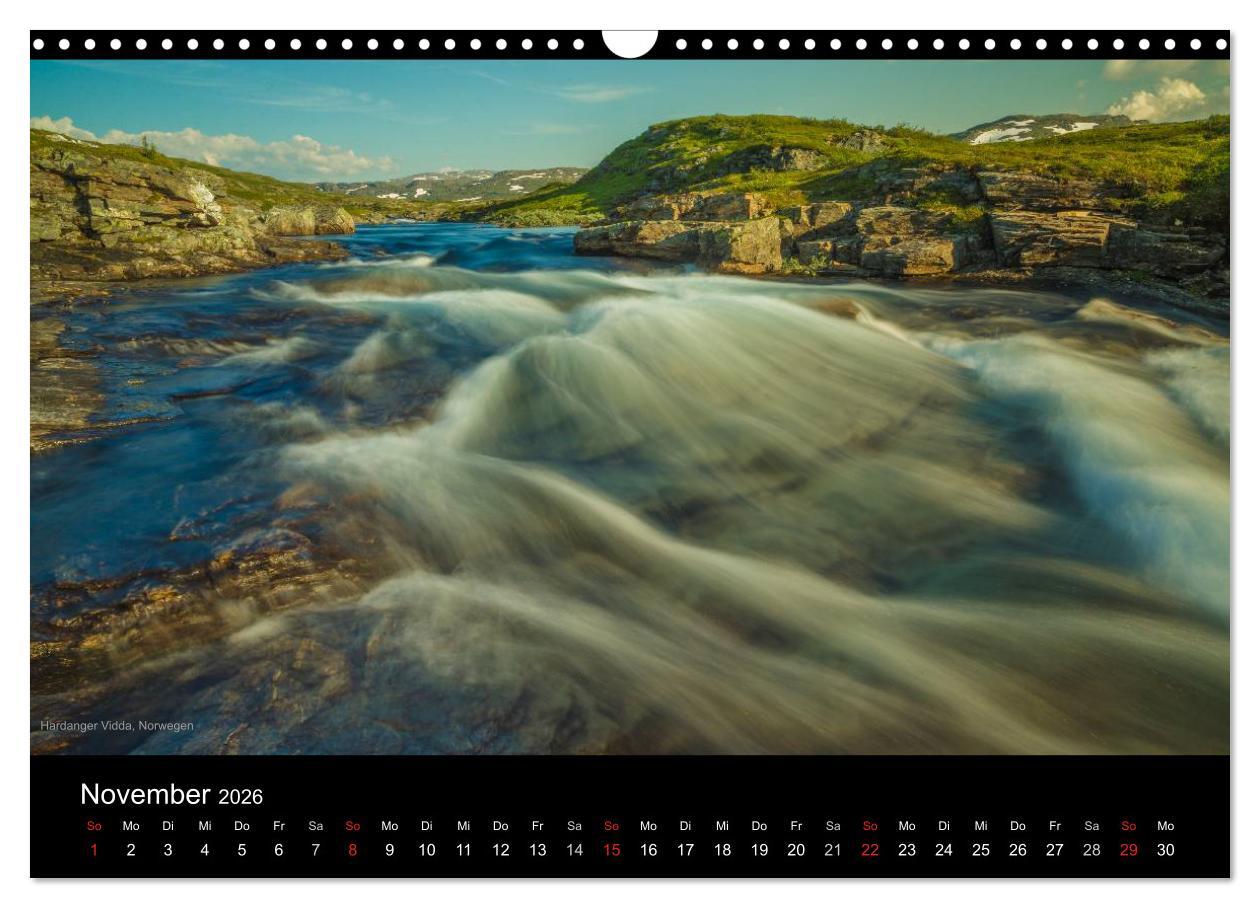 Beispielinhalt (Bild) Naturwucht Skandinavien (Wandkalender 2026 DIN A3 quer), CALVENDO Monatskalender