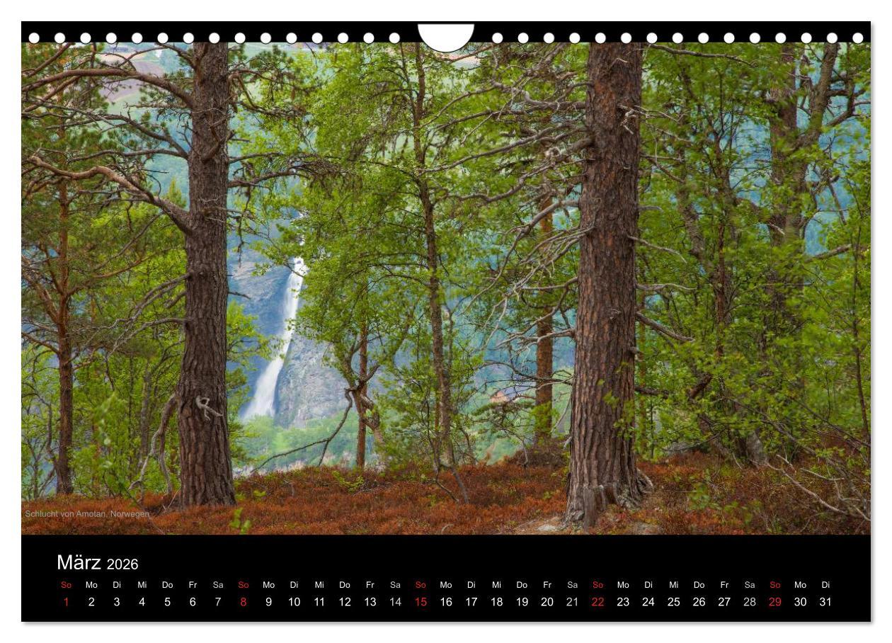 Beispielinhalt (Bild) Naturwucht Skandinavien (Wandkalender 2026 DIN A4 quer), CALVENDO Monatskalender