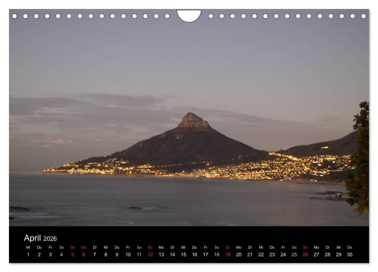 Beispielinhalt (Bild) Kapstadt - Die schonste Stadt Südafrikas (Wandkalender 2026 DIN A4 quer), CALVENDO Monatskalender