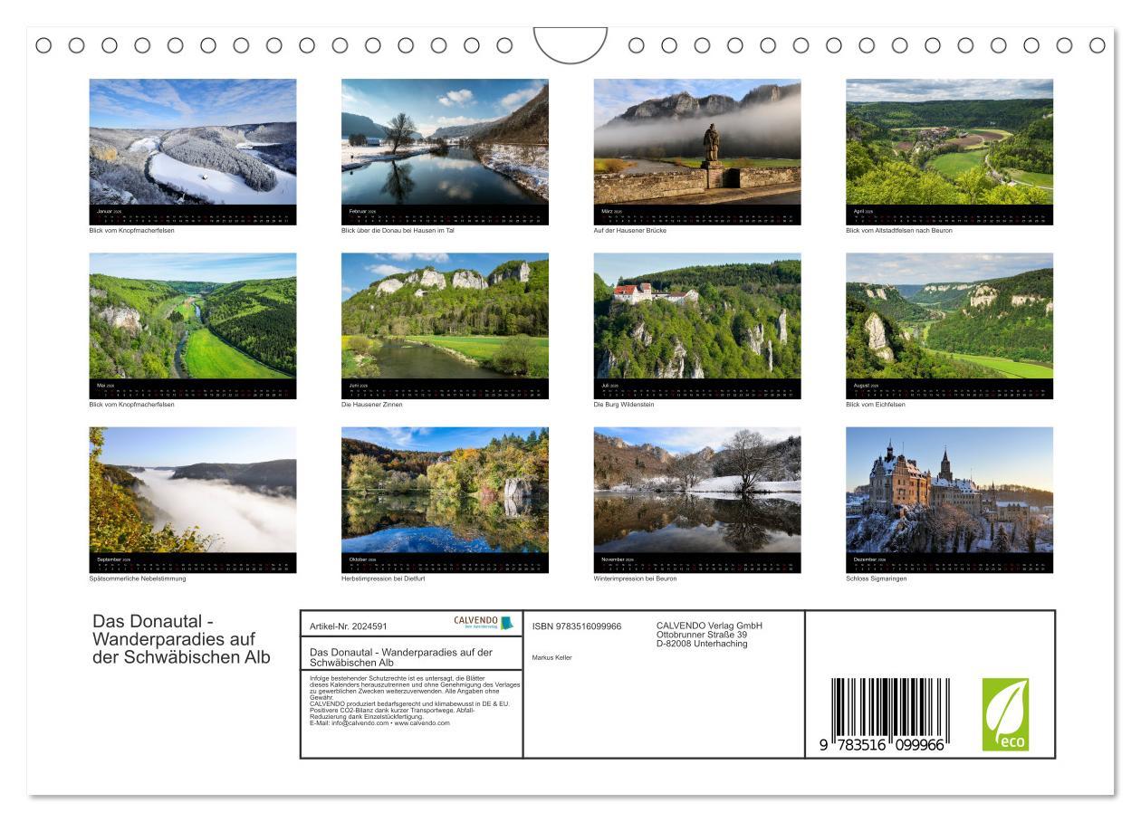 Beispielinhalt (Bild) Das Donautal - Wanderparadies auf der Schwäbischen Alb (Wandkalender 2026 DIN A4 quer), CALVENDO Monatskalender