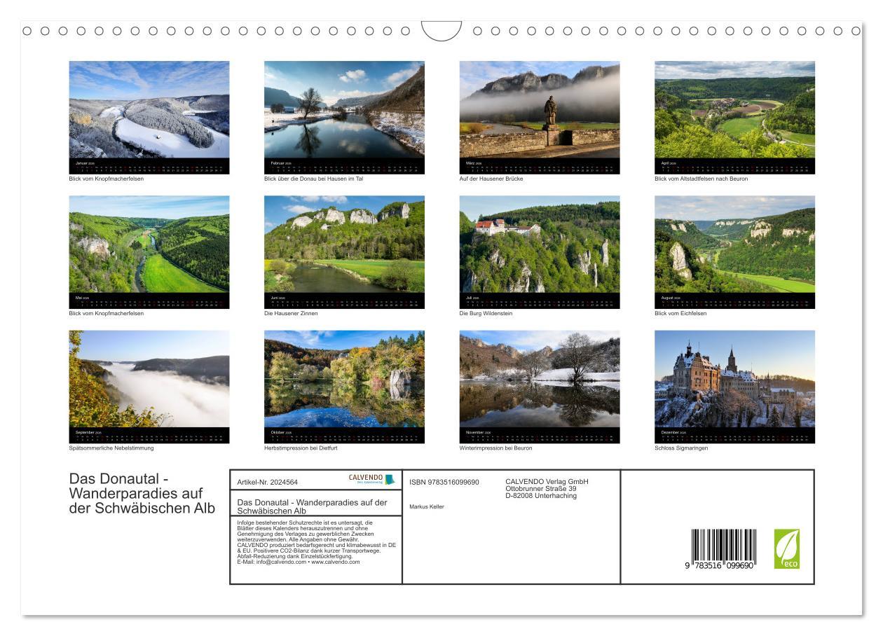 Beispielinhalt (Bild) Das Donautal - Wanderparadies auf der Schwäbischen Alb (Wandkalender 2026 DIN A3 quer), CALVENDO Monatskalender