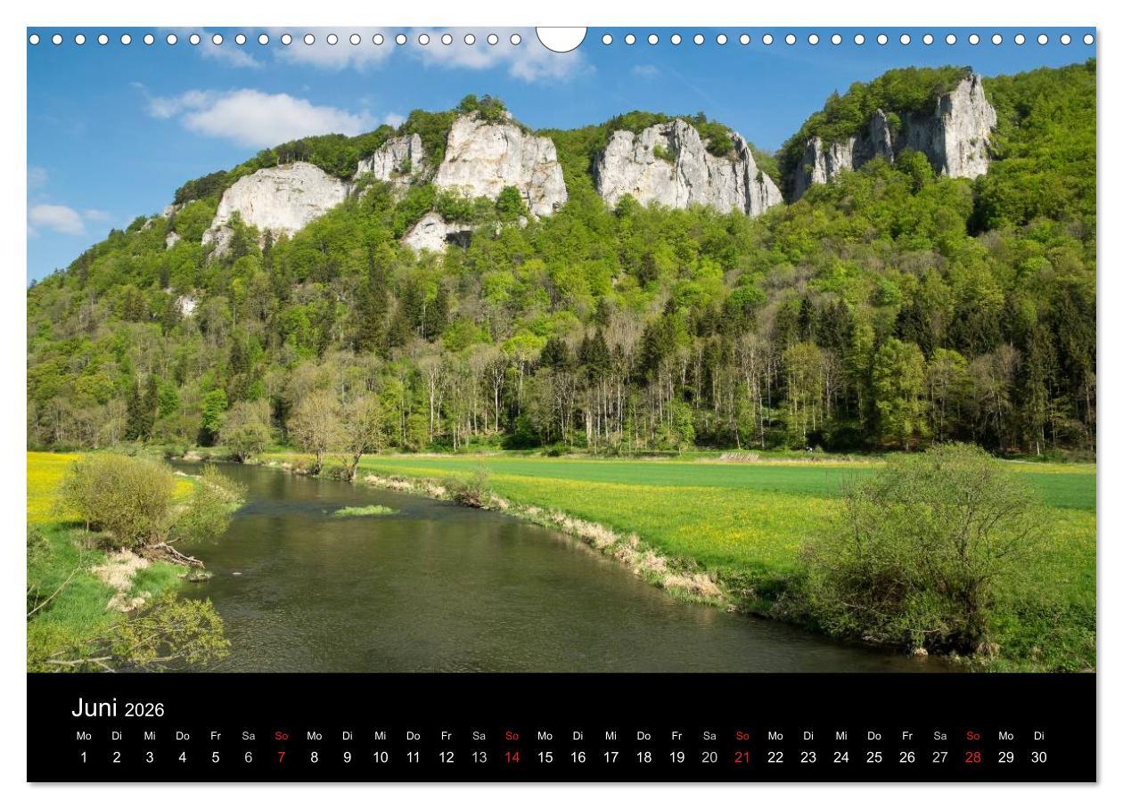 Beispielinhalt (Bild) Das Donautal - Wanderparadies auf der Schwäbischen Alb (Wandkalender 2026 DIN A3 quer), CALVENDO Monatskalender