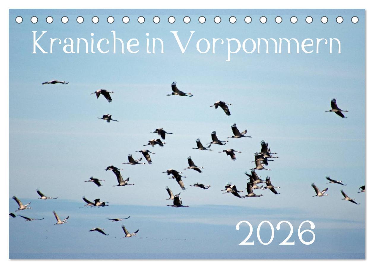 Vorderes Coverbild Kraniche in Vorpommern (Tischkalender 2026 DIN A5 quer), CALVENDO Monatskalender