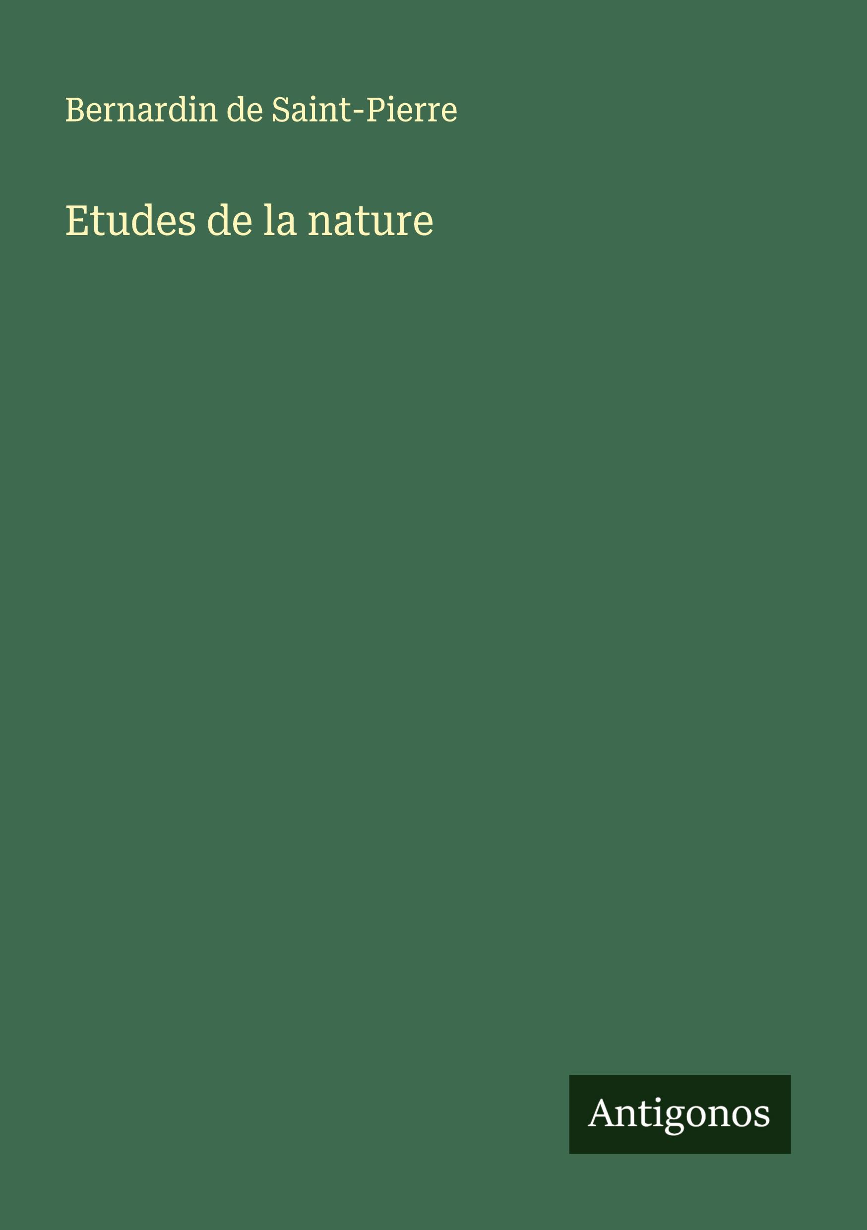 Vorderes Coverbild Etudes de la nature
