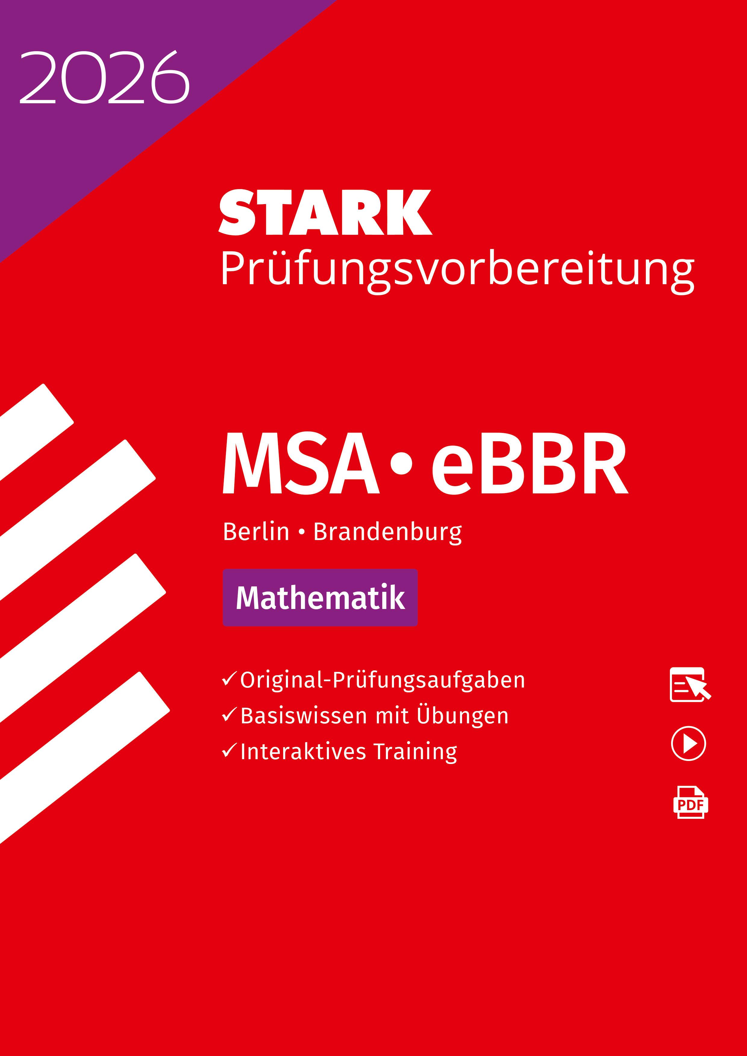 Vorderes Coverbild STARK Mathematik - MSA/eBBR 2026 Berlin/Brandenburg - Prüfungsvorbereitung