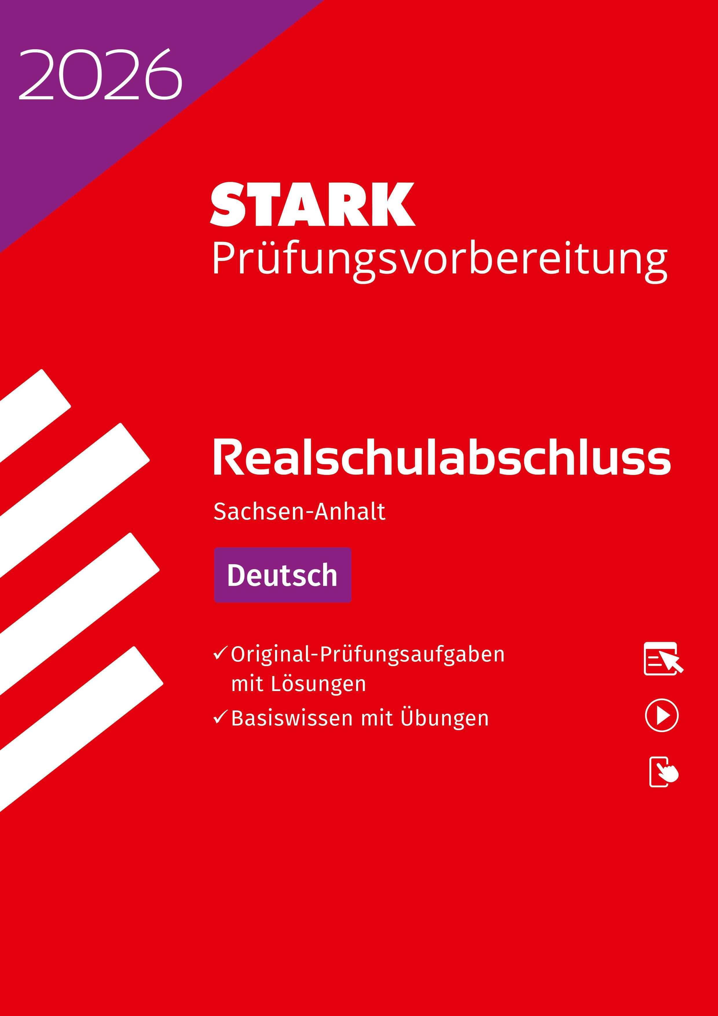 Vorderes Coverbild STARK Deutsch - Realschulabschluss 2026 Sachsen-Anhalt - Prüfungsvorbereitung