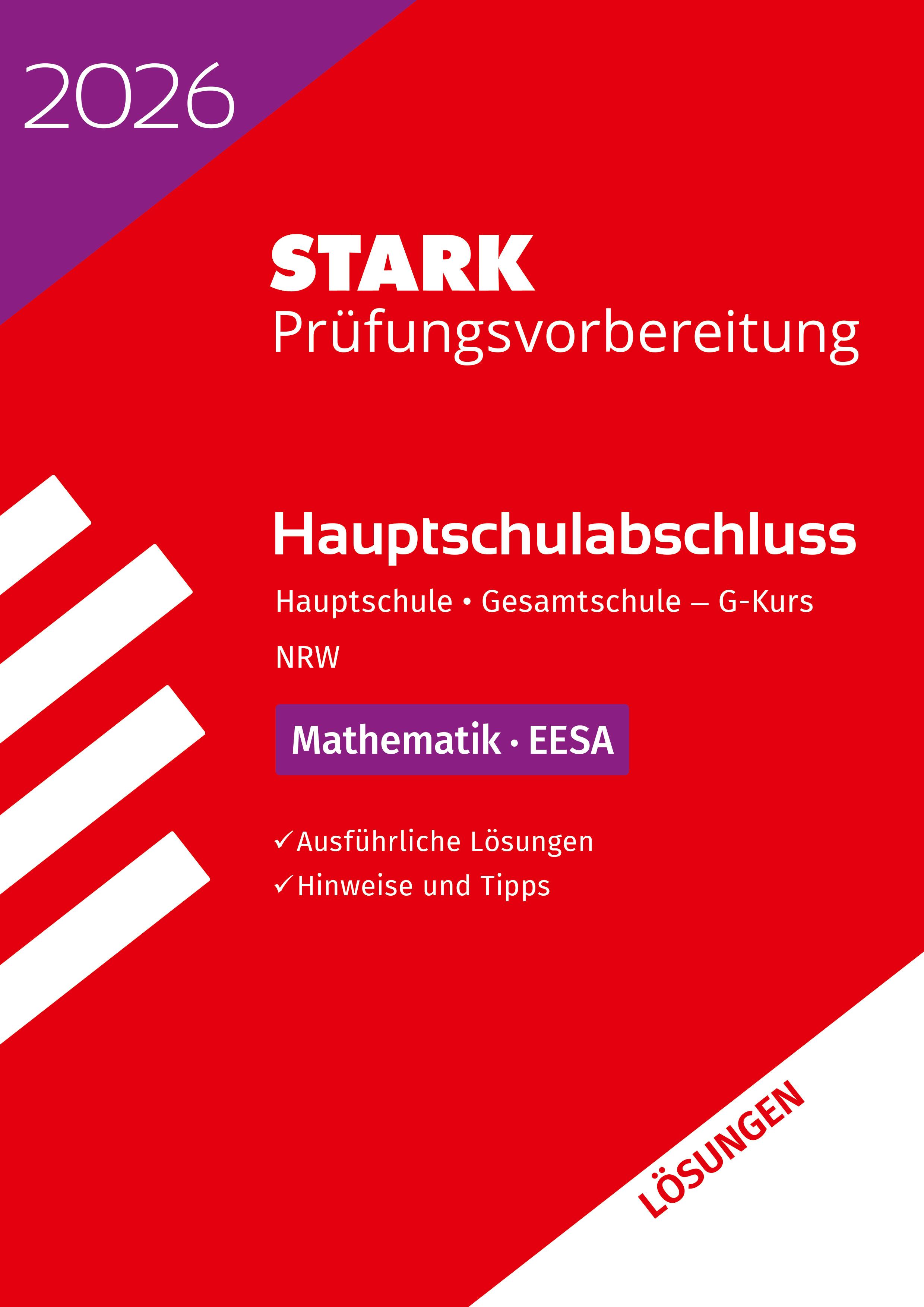 Vorderes Coverbild STARK Lösungen zu Mathematik G-Kurs - Hauptschulabschluss (EESA) 2026 NRW - Prüfungsvorbereitung