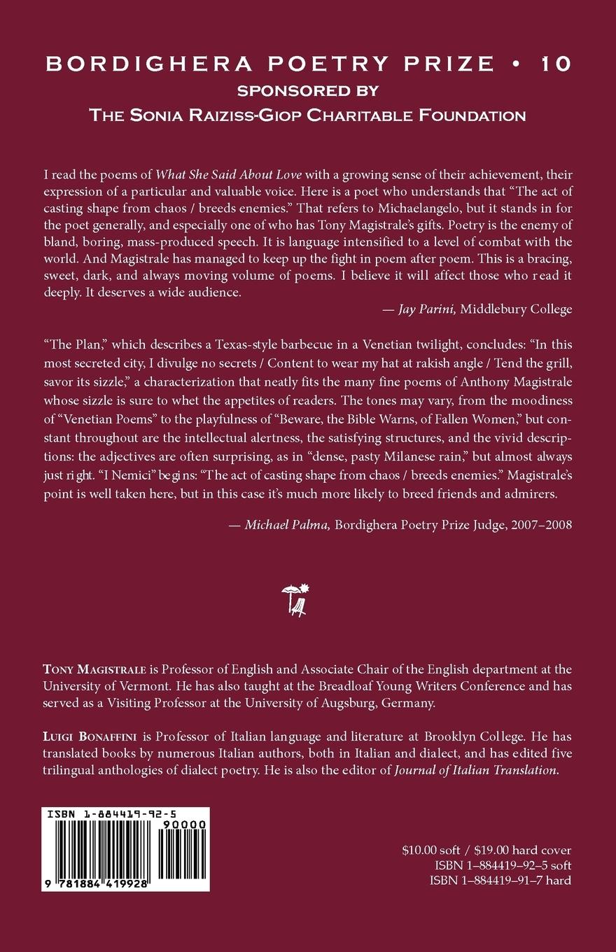 Rückseitencover What She Says about Love