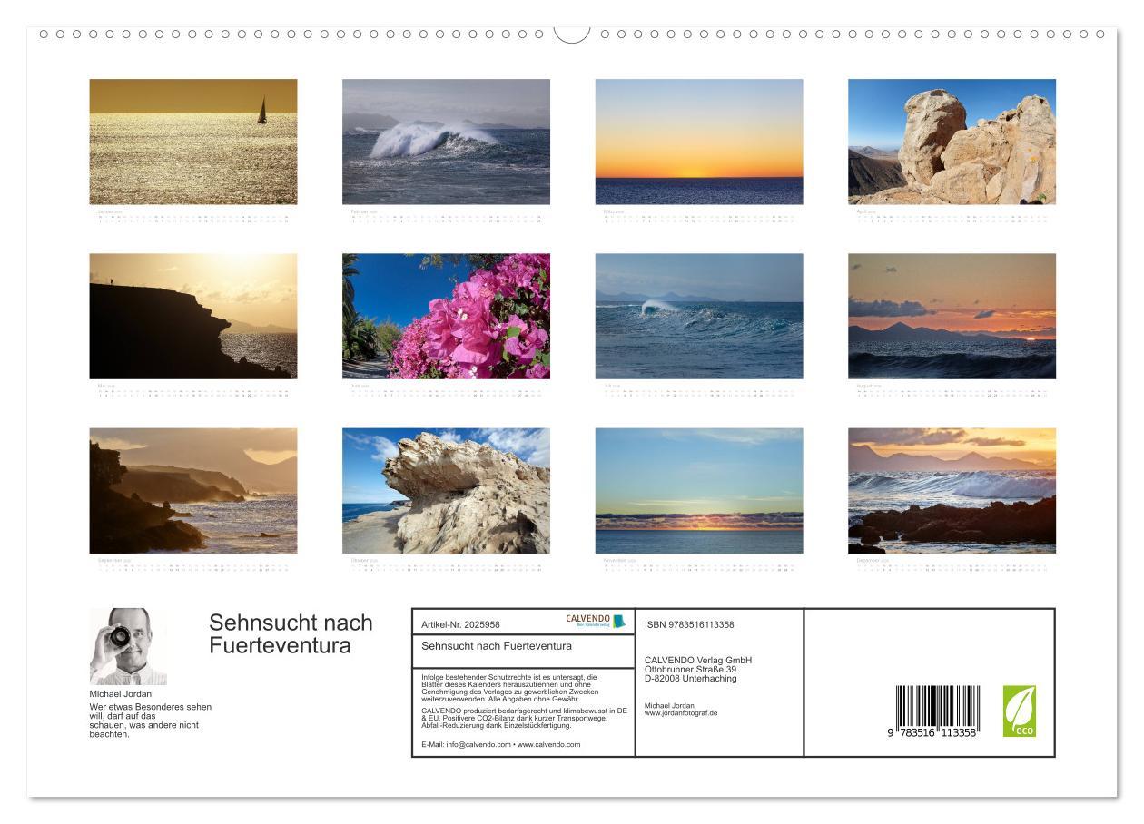 Beispielinhalt (Bild) Sehnsucht nach Fuerteventura (hochwertiger Premium Wandkalender 2026 DIN A2 quer), Kunstdruck in Hochglanz
