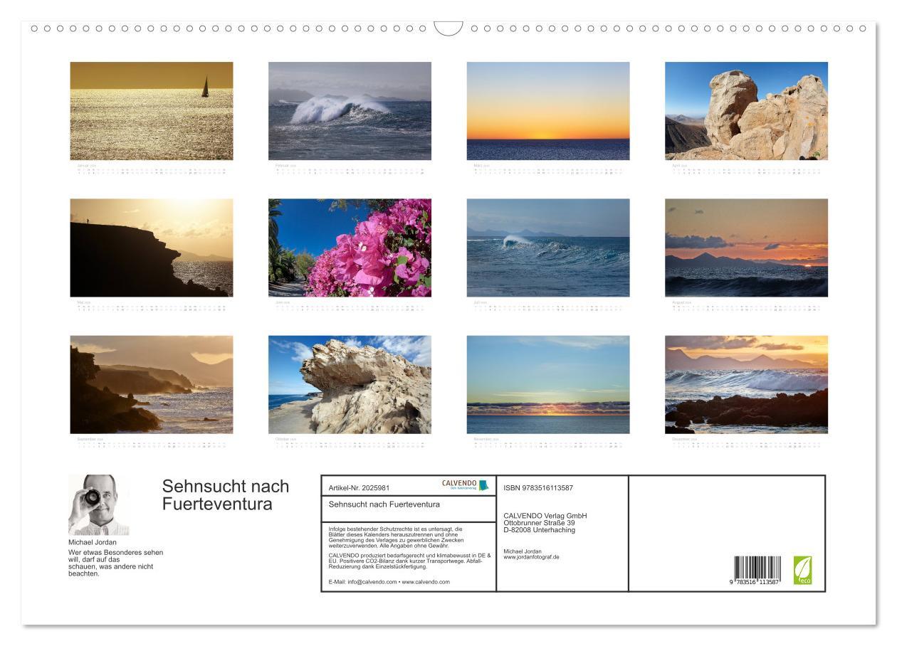 Beispielinhalt (Bild) Sehnsucht nach Fuerteventura (Wandkalender 2026 DIN A2 quer), CALVENDO Monatskalender