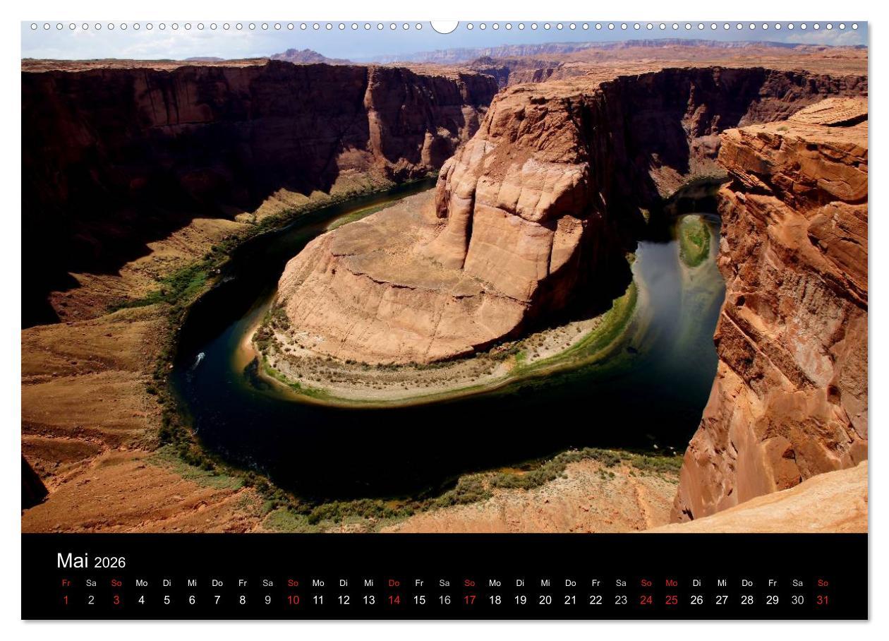 Beispielinhalt (Bild) USA-Südwesten von seiner schönsten Seite 2026 (Wandkalender 2026 DIN A2 quer), CALVENDO Monatskalender