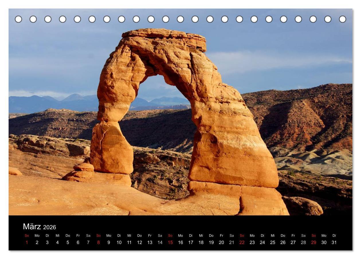 Beispielinhalt (Bild) USA-Südwesten von seiner schönsten Seite 2026 (Tischkalender 2026 DIN A5 quer), CALVENDO Monatskalender