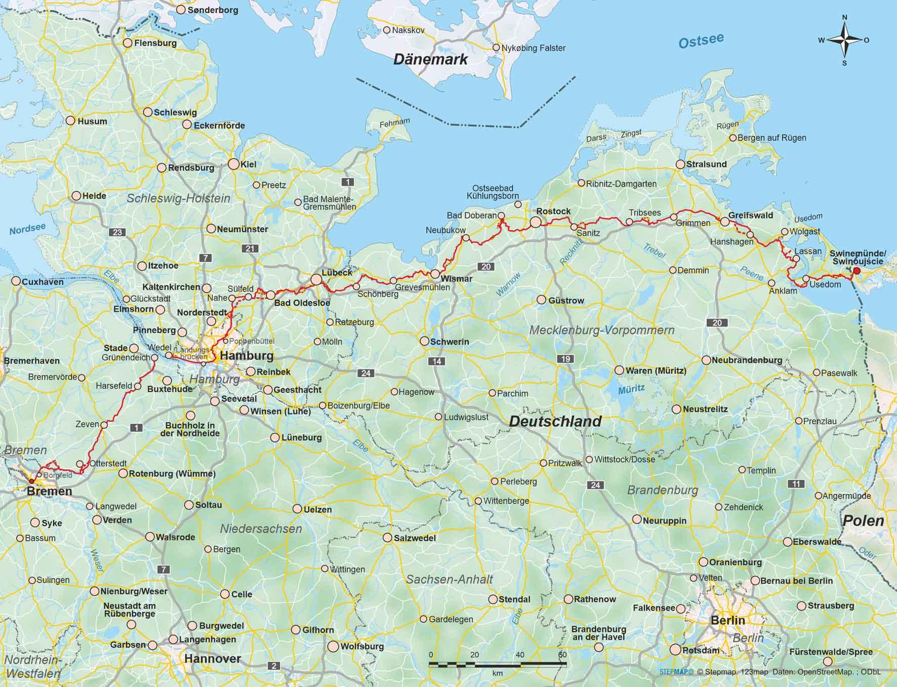 Beispielinhalt (Bild) Jakobsweg Via Baltica von Usedom nach Bremen