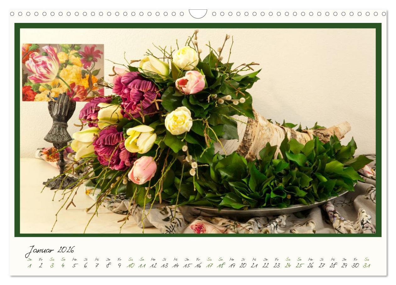 Beispielinhalt (Bild) Raum für Blumen (Wandkalender 2026 DIN A3 quer), CALVENDO Monatskalender