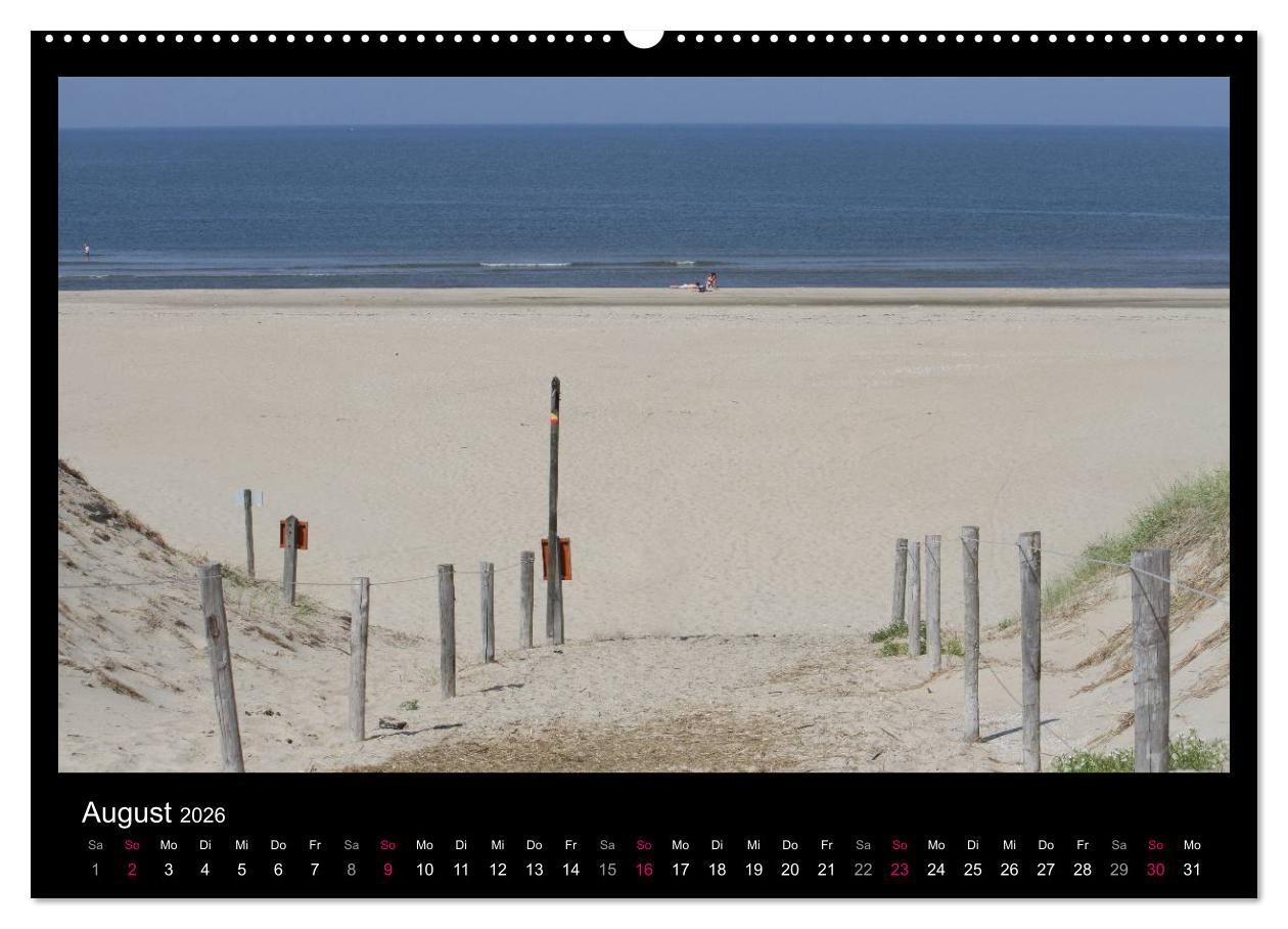 Beispielinhalt (Bild) Texel, eine Perle Hollands (hochwertiger Premium Wandkalender 2026 DIN A2 quer), Kunstdruck in Hochglanz