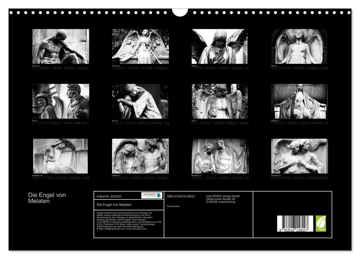 Beispielinhalt (Bild) Die Engel von Melaten (Wandkalender 2026 DIN A3 quer), CALVENDO Monatskalender