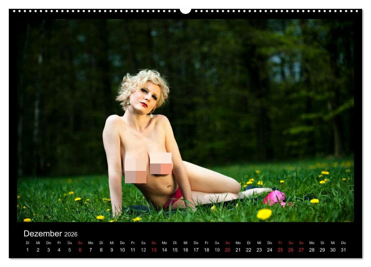 Beispielinhalt (Bild) Outdoor Aktkalender 2026 (hochwertiger Premium Wandkalender 2026 DIN A2 quer), Kunstdruck in Hochglanz