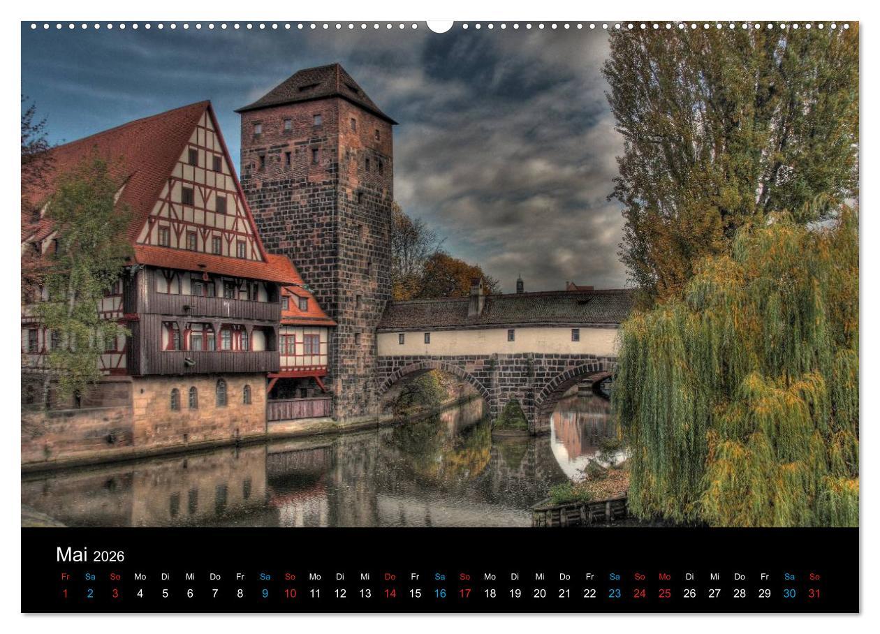 Beispielinhalt (Bild) Meine Stadt Nürnberg 2026 (hochwertiger Premium Wandkalender 2026 DIN A2 quer), Kunstdruck in Hochglanz