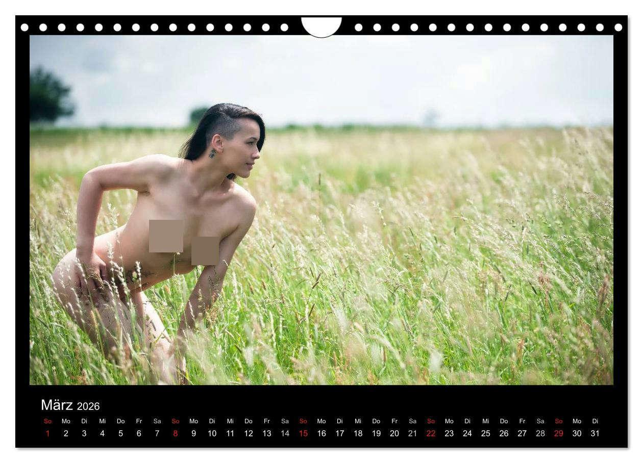 Beispielinhalt (Bild) Outdoor Aktkalender 2026 (Wandkalender 2026 DIN A4 quer), CALVENDO Monatskalender